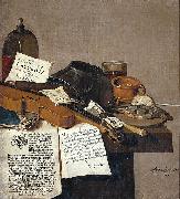 Anthonie Leemans, Still life with a copy of De Waere Mercurius, a broadsheet with the news of Tromp's victory over three English ships on 28 June 1639, and a poem telli